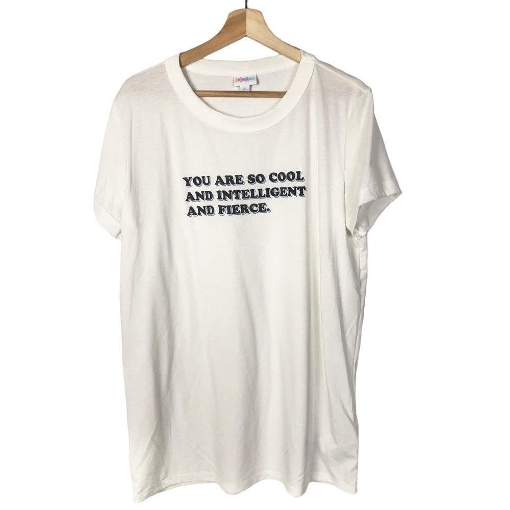 Lularoe Liv White You Are Cool Validating Short Sleeve‎ T-Shirt XL